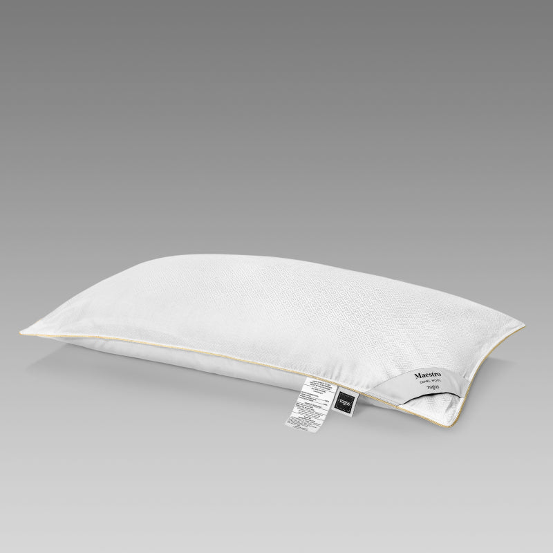 Camel Wool Bed Pillow MAESTRO — Luxury Fill, Medium Support