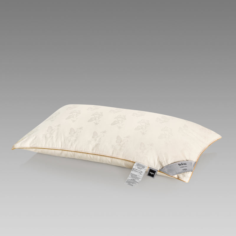 Natural Silk Bed Pillow SELENA — Medium Support