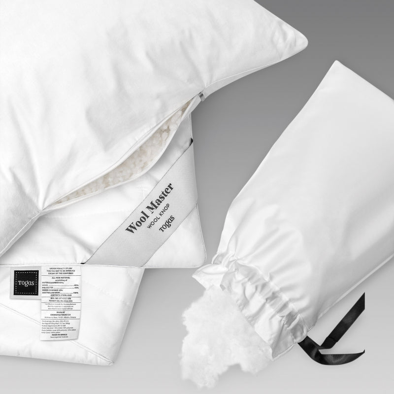 Camel Wool Bed Pillow WOOLMASTER — Luxury Fill, Firm Support
