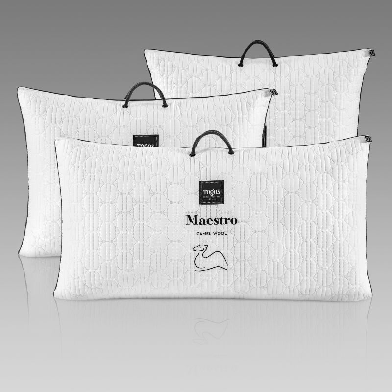 Camel Wool Bed Pillow MAESTRO — Luxury Fill, Medium Support