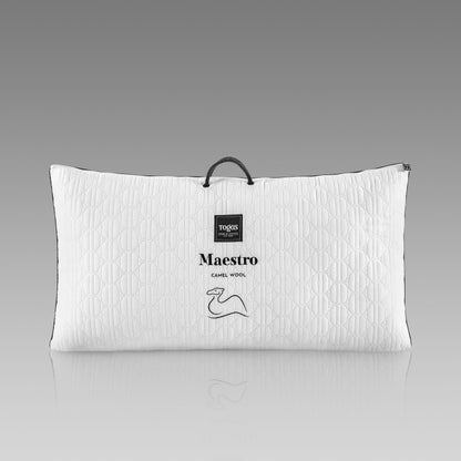 Camel Wool Bed Pillow MAESTRO — Luxury Fill, Medium Support