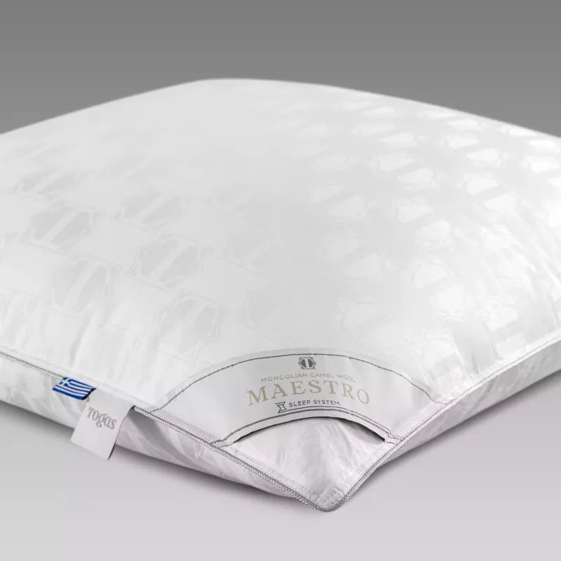 Camel Wool Bed Pillow MAESTRO — Luxury Fill, Medium Support
