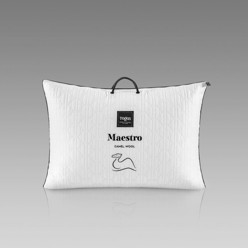 Camel Wool Bed Pillow MAESTRO — Luxury Fill, Medium Support