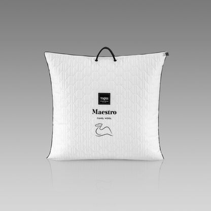 Camel Wool Bed Pillow MAESTRO — Luxury Fill, Medium Support