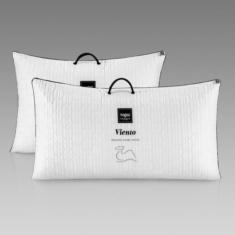 Camel Wool Bed Pillow VIENTO — Natural Luxury, Firm Support